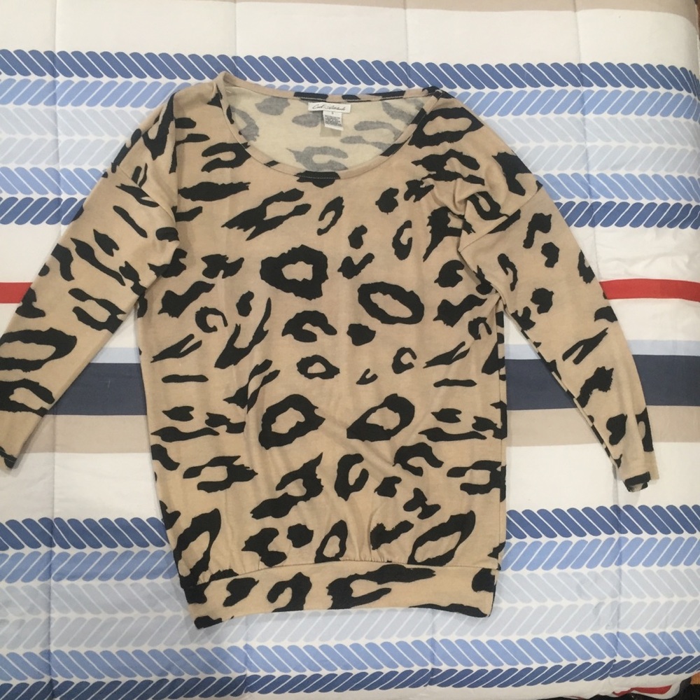 Cool Attitude Cheetah Print Sweater Shirt.